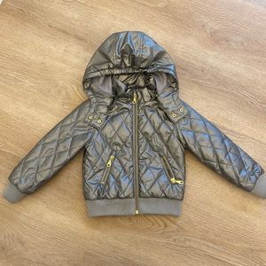 H&M Kids Silver quilted bomber jacket - 2-3y